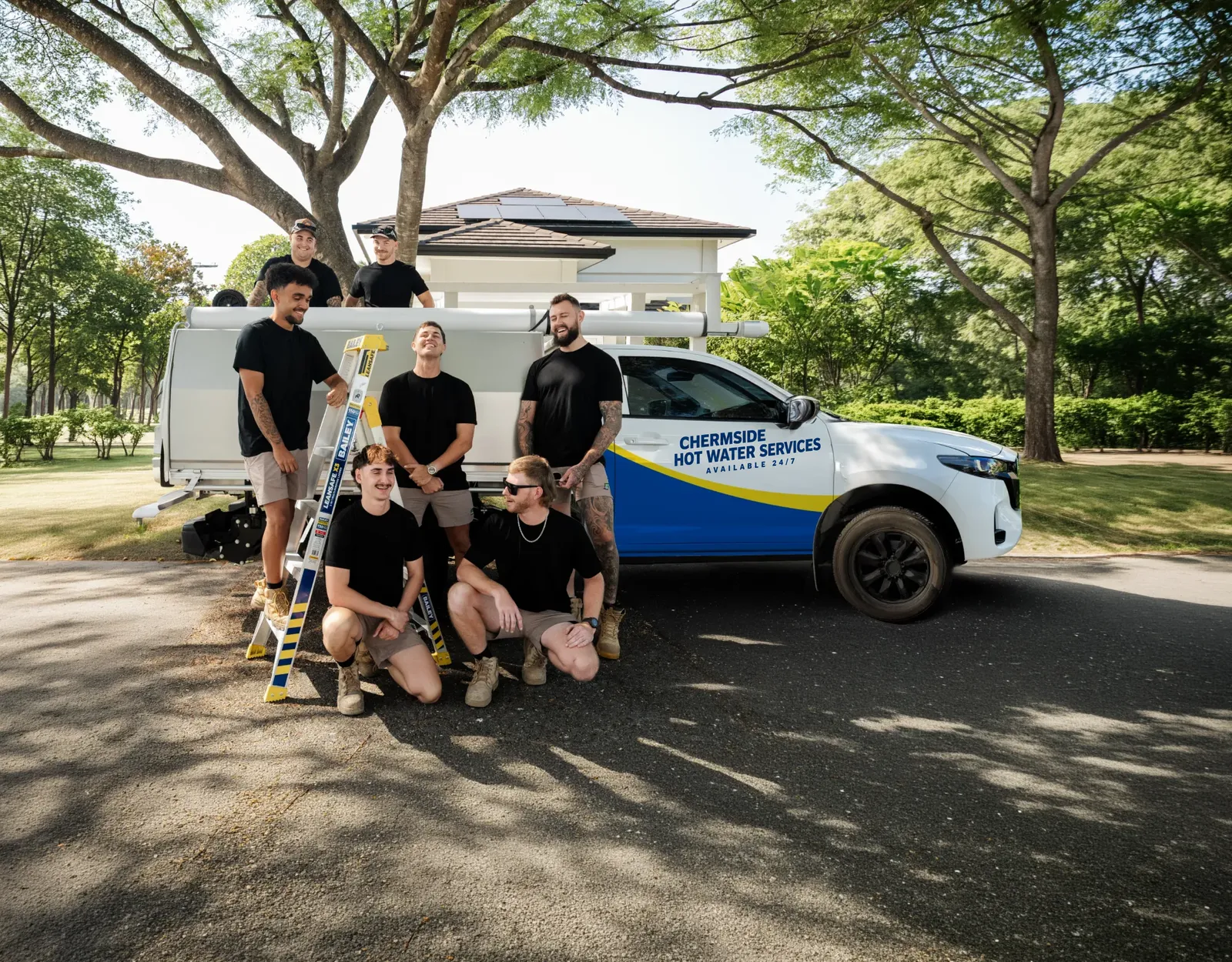 Chermside Hot Water Services team and ute