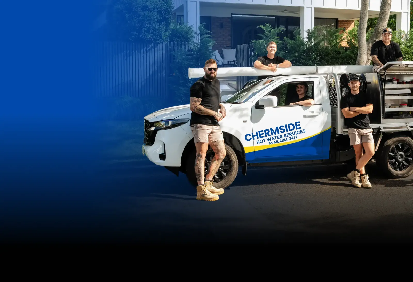 Chermside Hot Water Services team with the ute